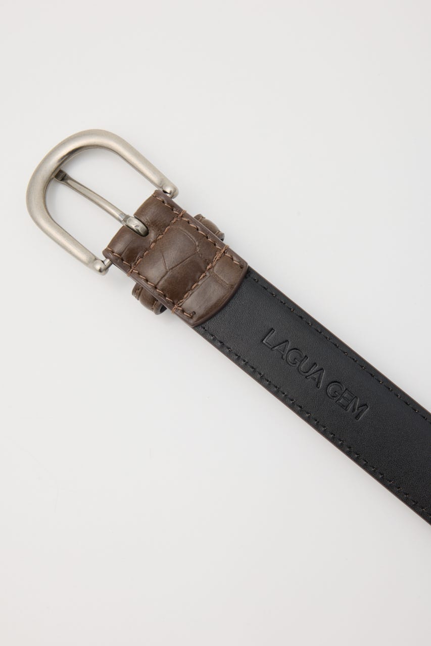 FAUX CROCO ベルト BRN FREE