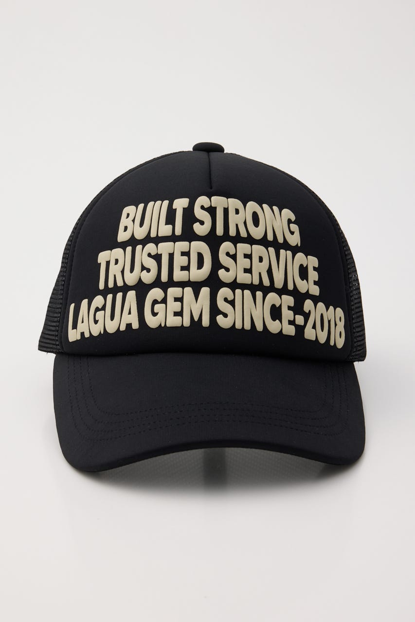 LETTERING MESH キャップ BLK FREE