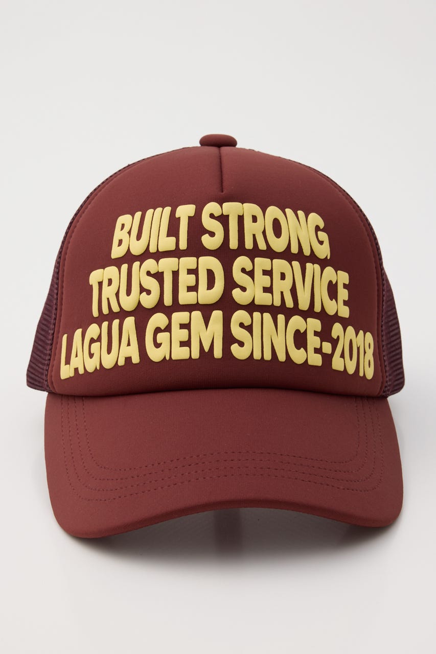 LETTERING MESH キャップ D/RED FREE