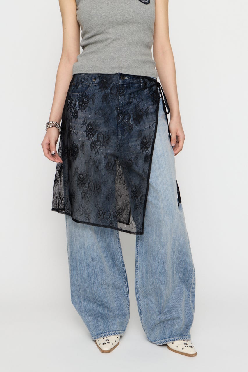 MESH LACE WRAP スカート BLK FREE