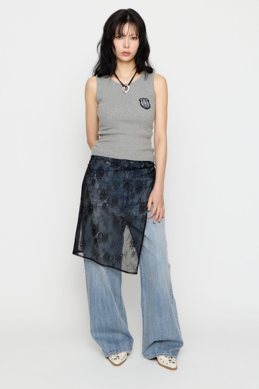 MESH LACE WRAP スカート BLK FREE