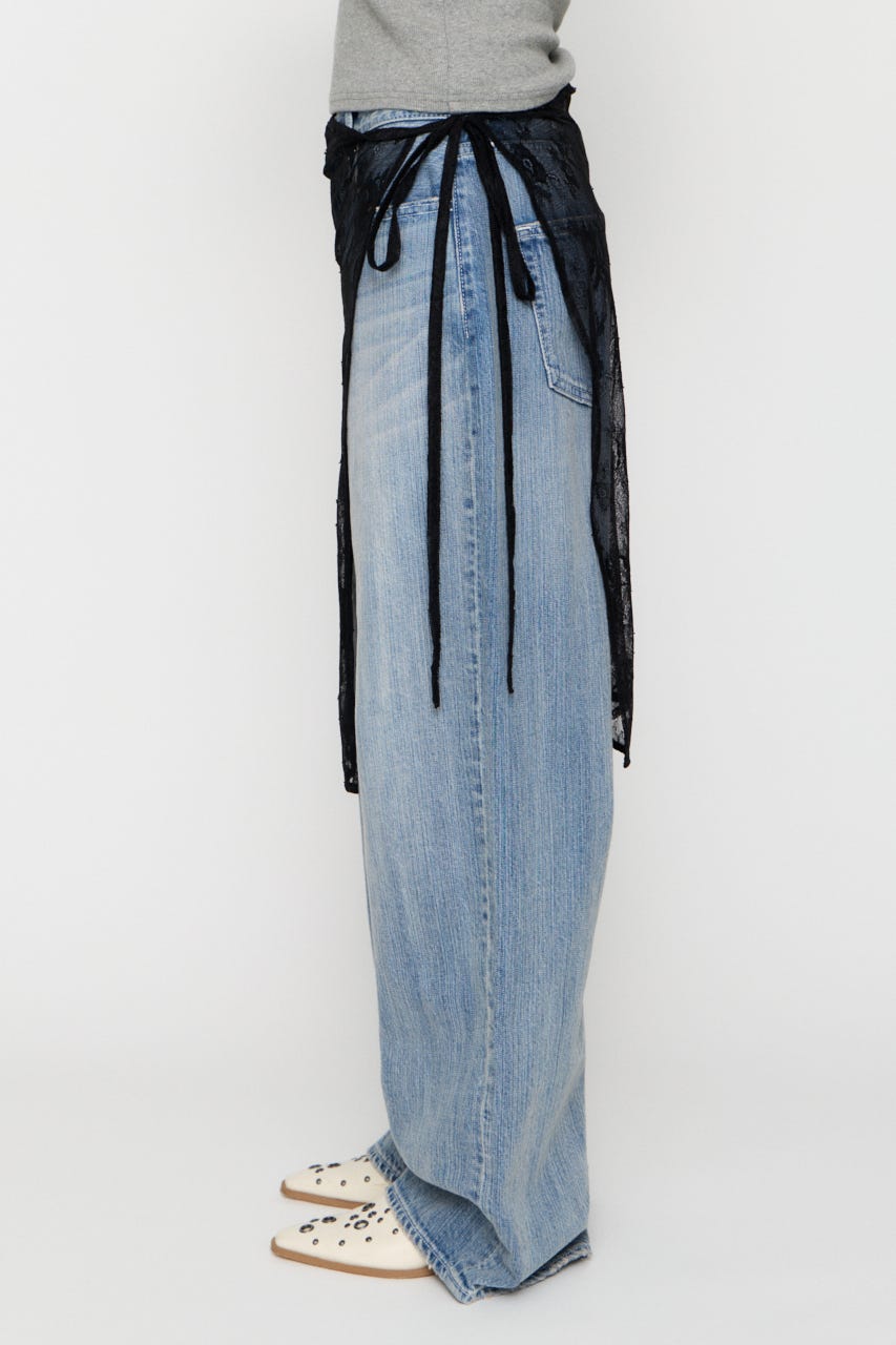 MESH LACE WRAP スカート BLK FREE