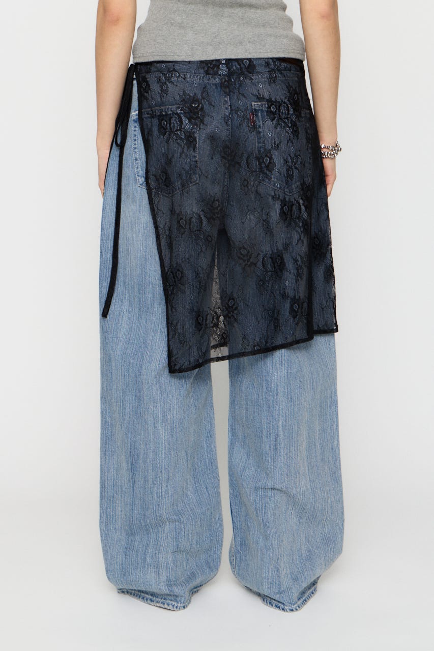 MESH LACE WRAP スカート BLK FREE