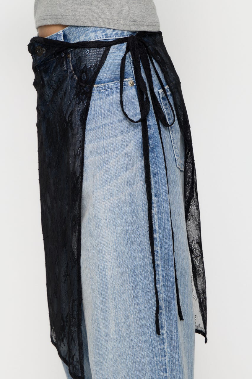 MESH LACE WRAP スカート BLK FREE