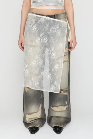 MESH LACE WRAP スカート