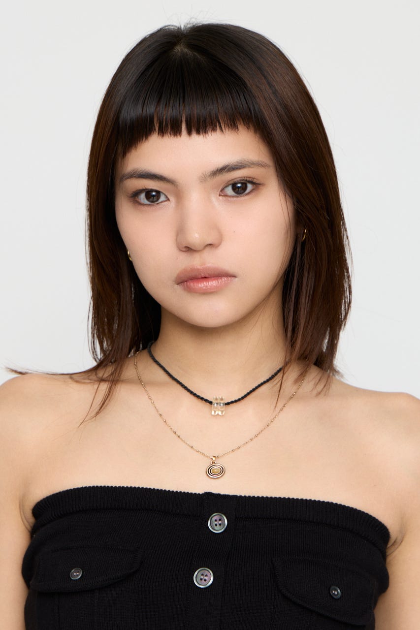 METAL STONE SET ネックレス GLD FREE