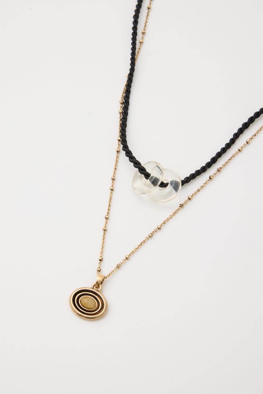 METAL STONE SET ネックレス GLD FREE