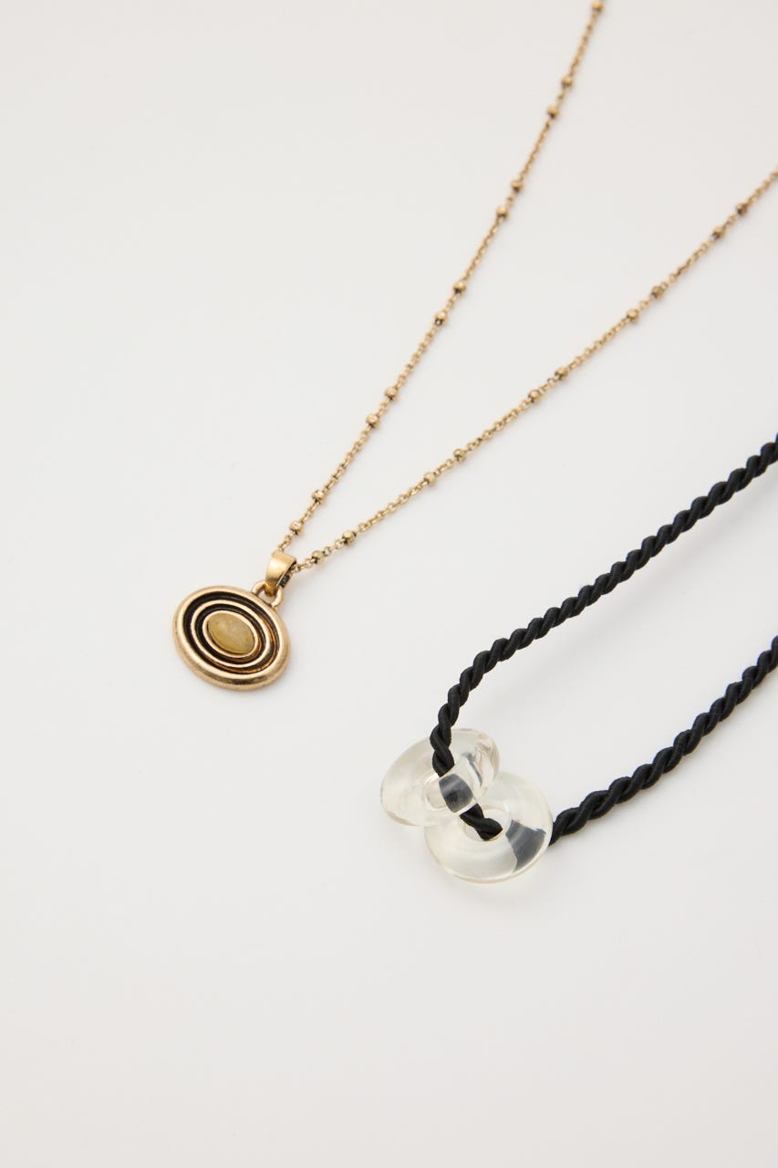 METAL STONE SET ネックレス GLD FREE