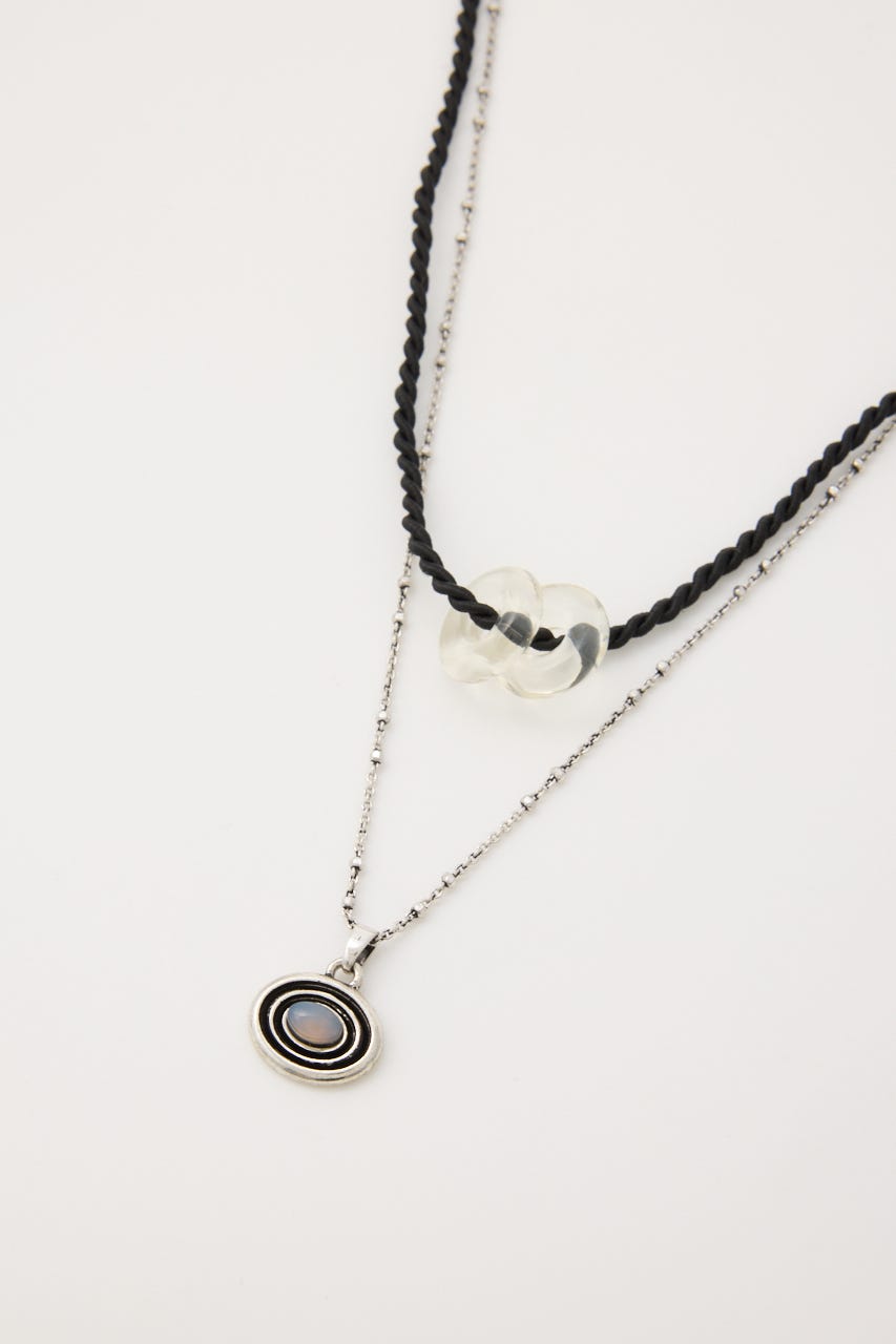METAL STONE SET ネックレス SLV FREE
