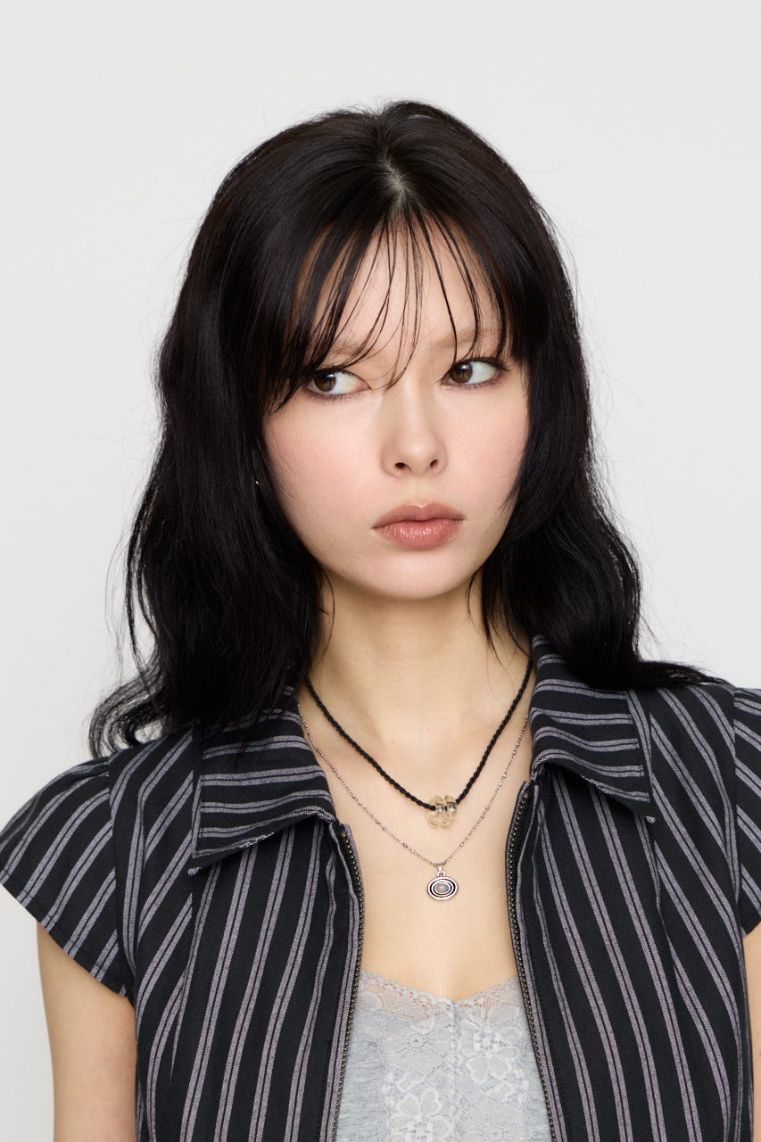 METAL STONE SET ネックレス SLV FREE