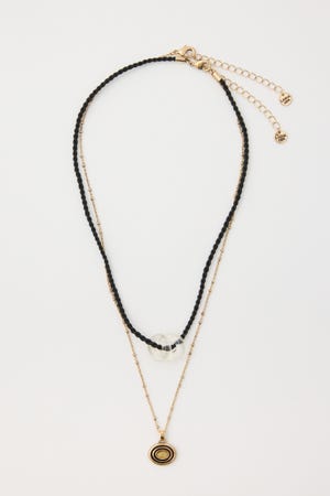 METAL STONE SET ネックレス
