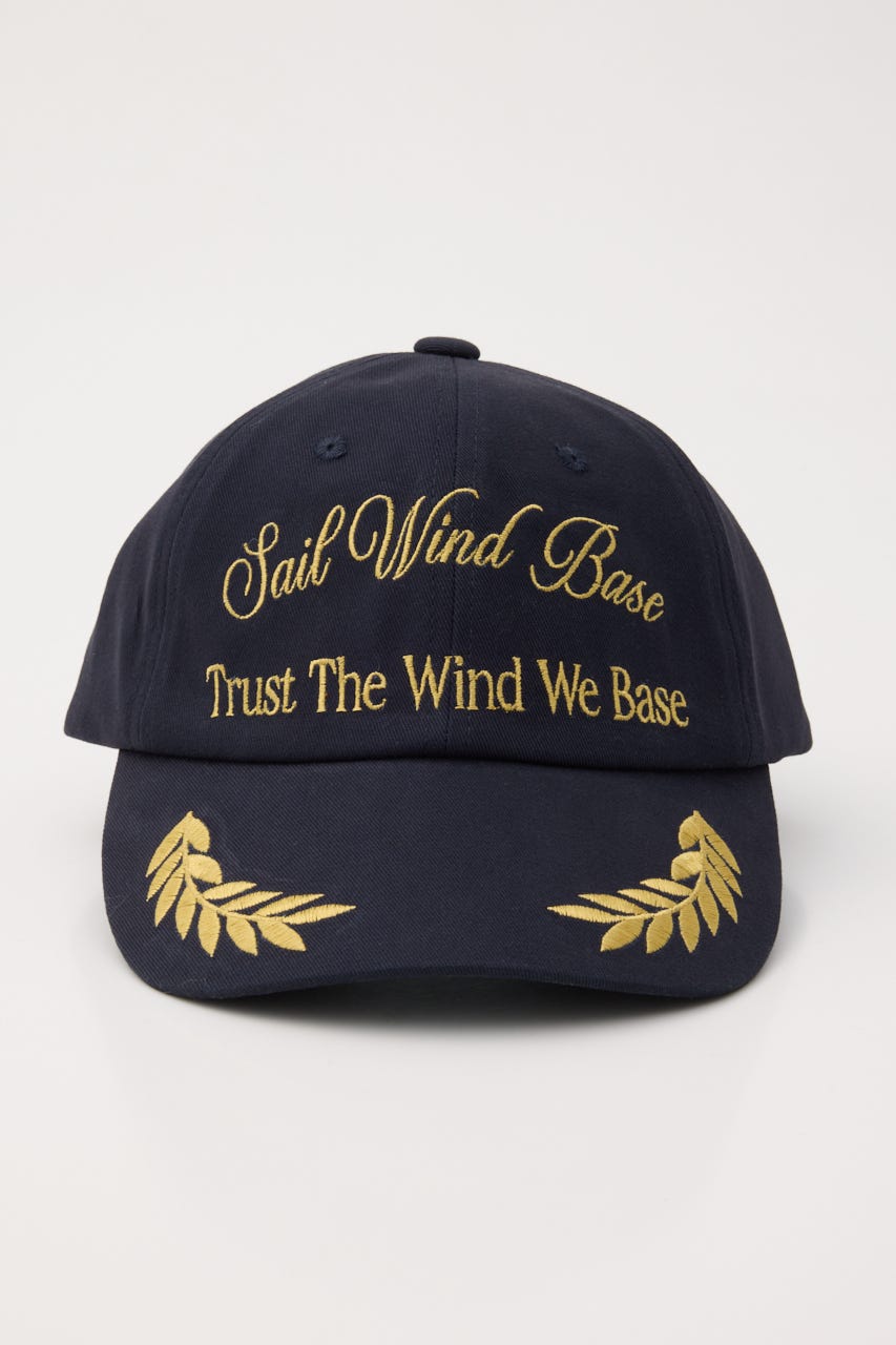 LETTERING LEAF キャップ NVY FREE
