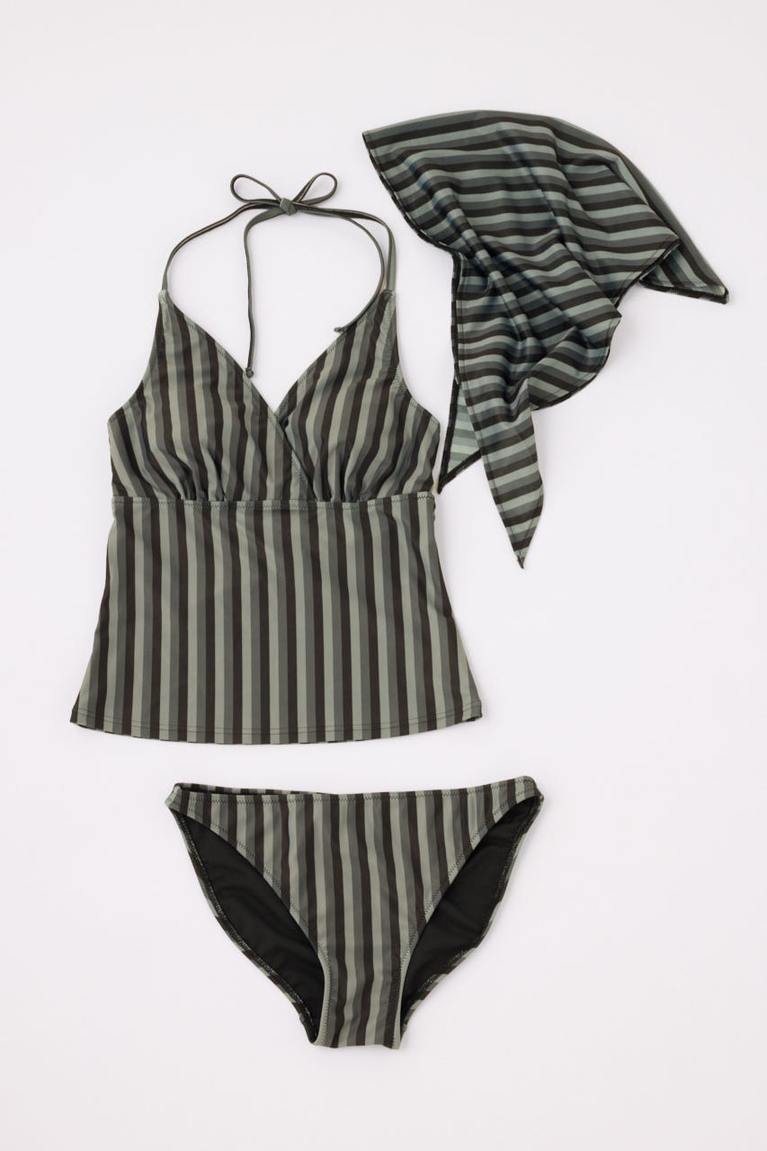 STRIPE SET タンキニ BLK FREE
