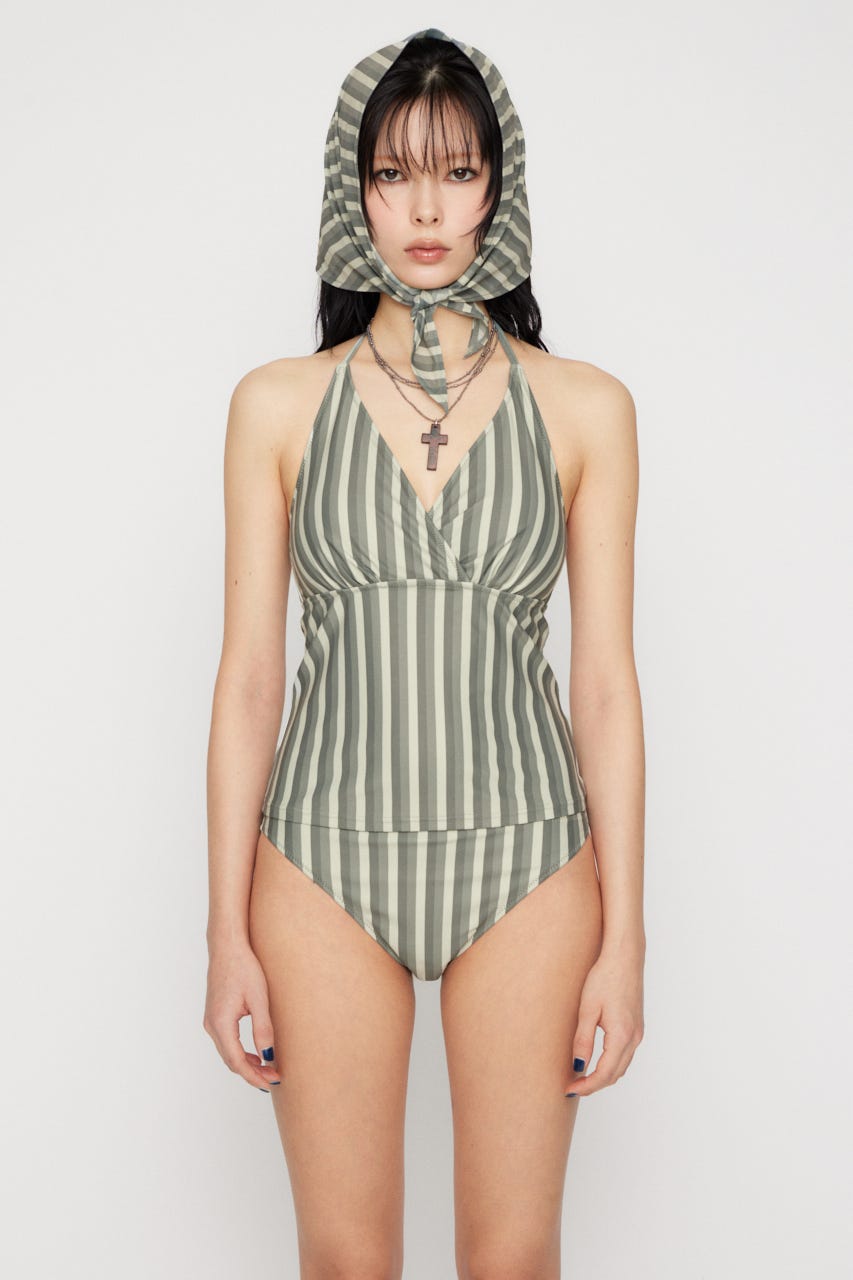 STRIPE SET タンキニ GRY FREE