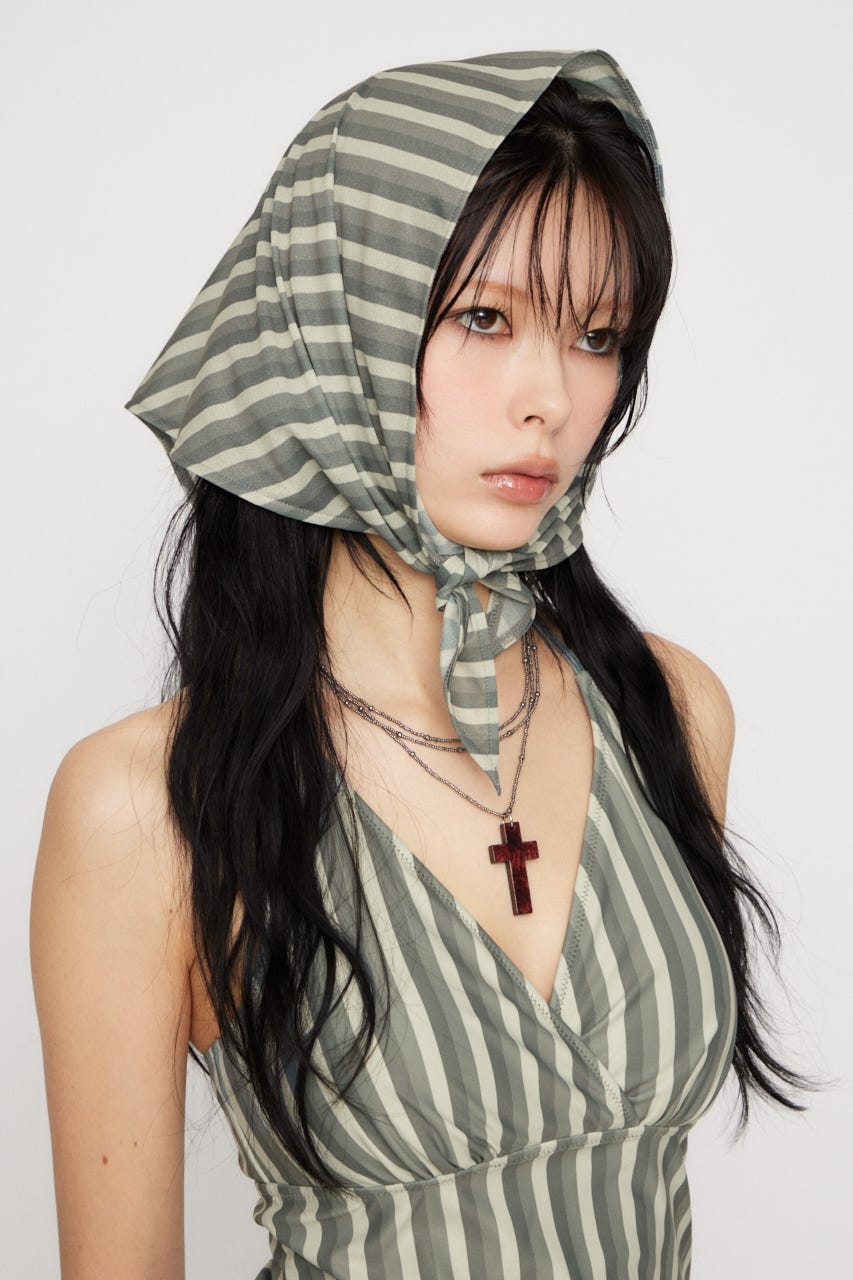 STRIPE SET タンキニ GRY FREE