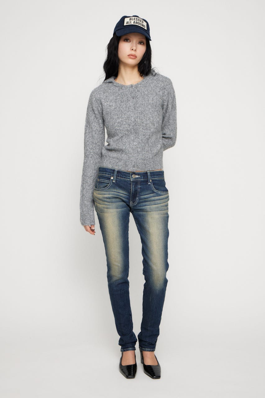 CROPPED HOODIE KNIT カーディガン T.GRY FREE