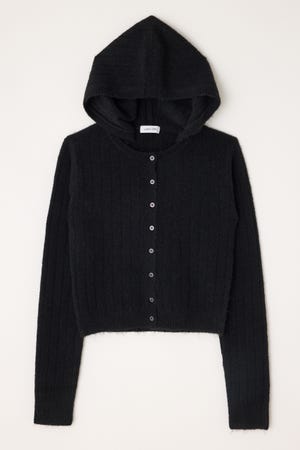 CROPPED HOODIE KNIT カーディガン