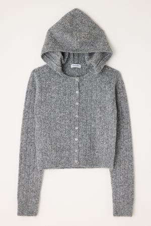 CROPPED HOODIE KNIT カーディガン