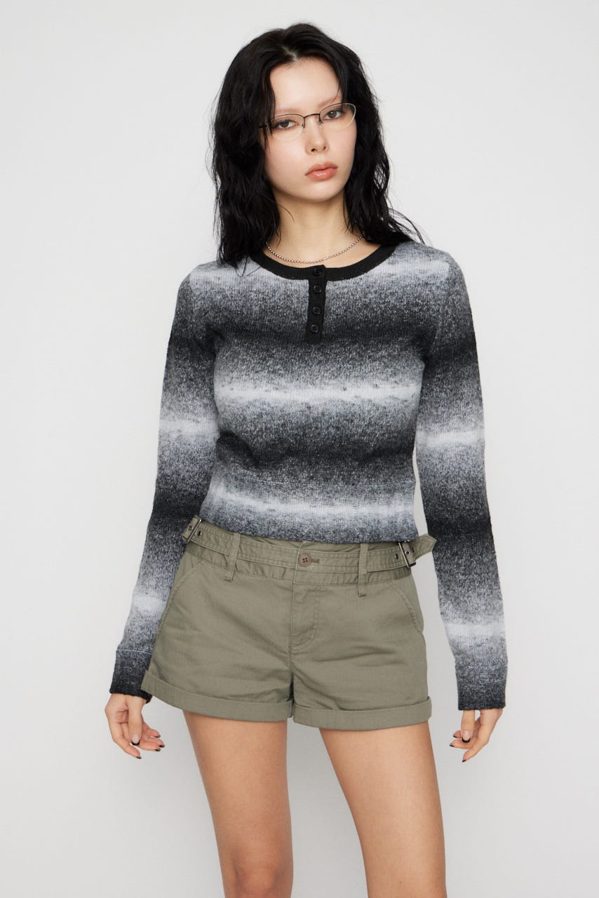 GRADATION COMPACT KNIT トップス BLK FREE