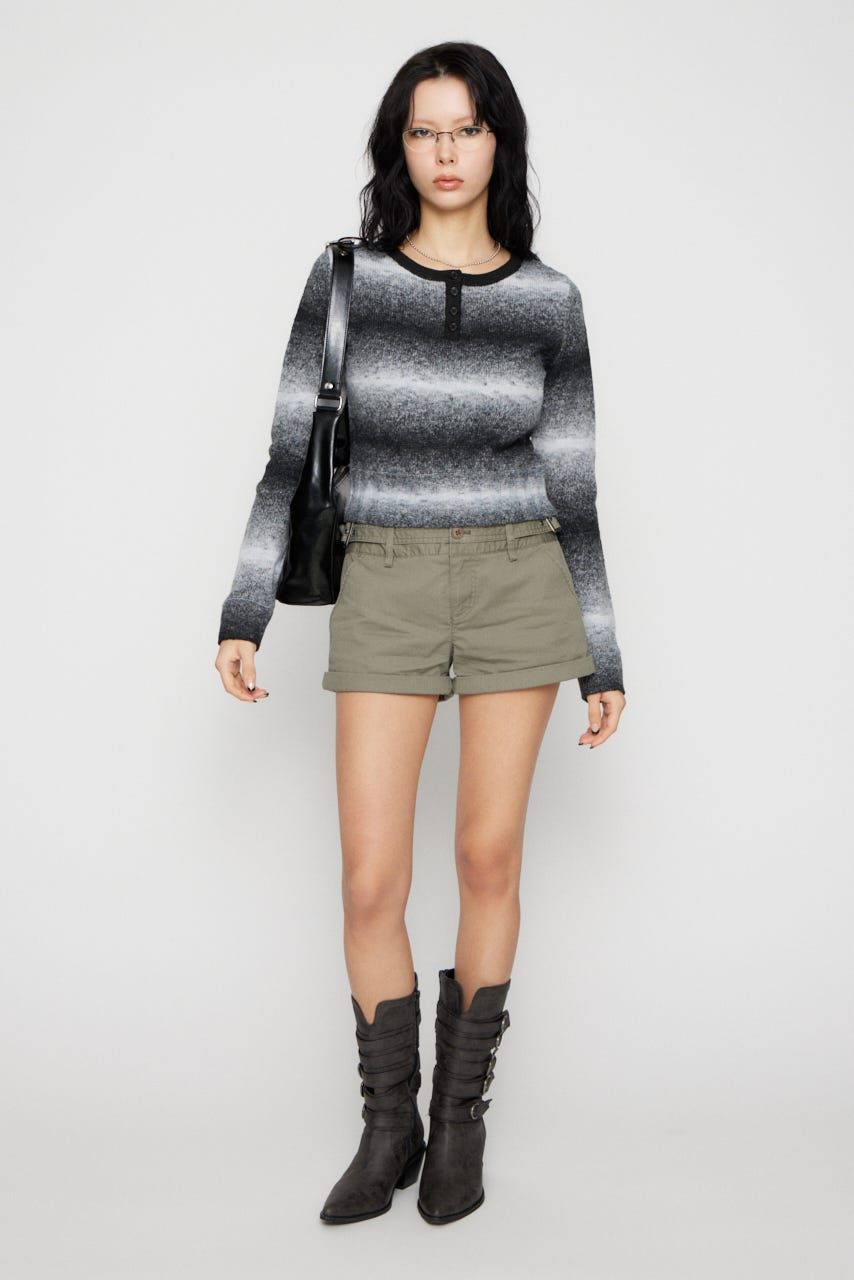 GRADATION COMPACT KNIT トップス BLK FREE