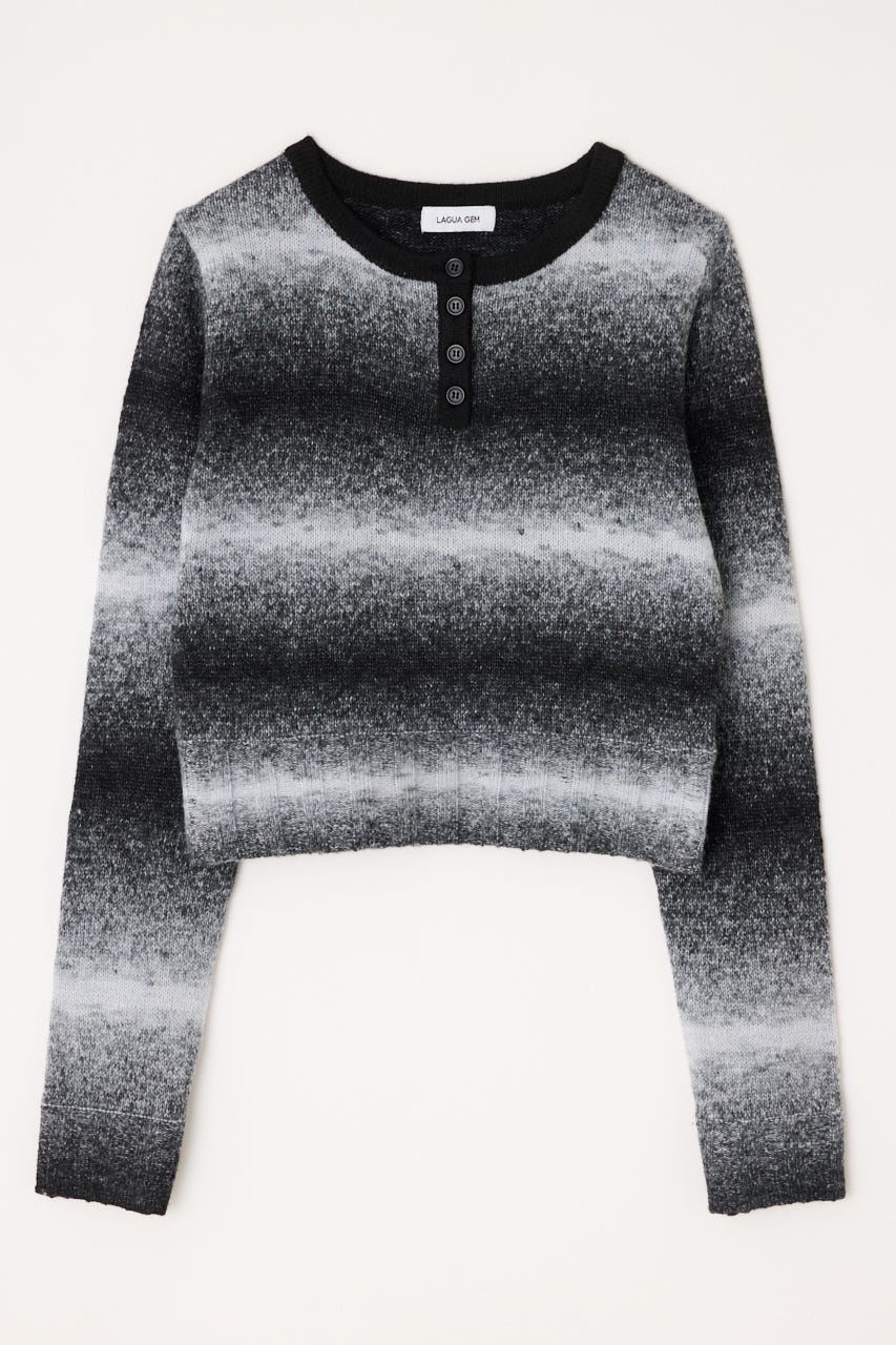 GRADATION COMPACT KNIT トップス BLK FREE