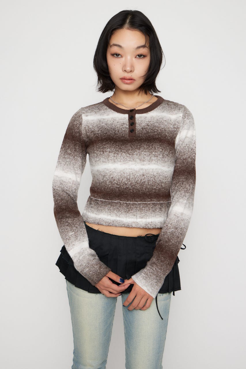 GRADATION COMPACT KNIT トップス BRN FREE