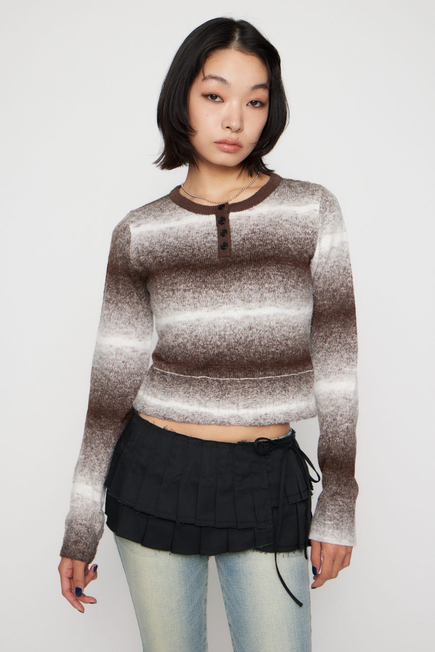 GRADATION COMPACT KNIT トップス BRN FREE