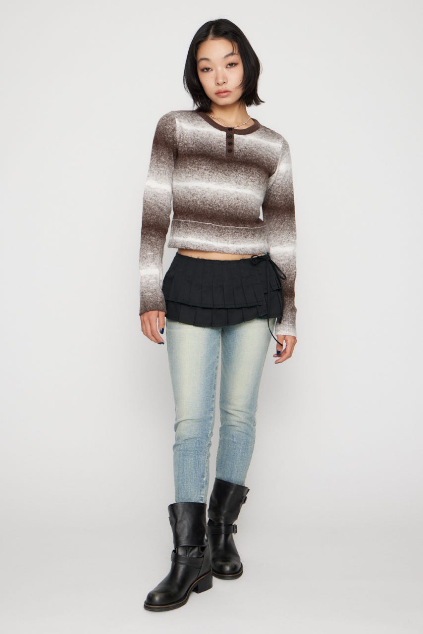 GRADATION COMPACT KNIT トップス BRN FREE