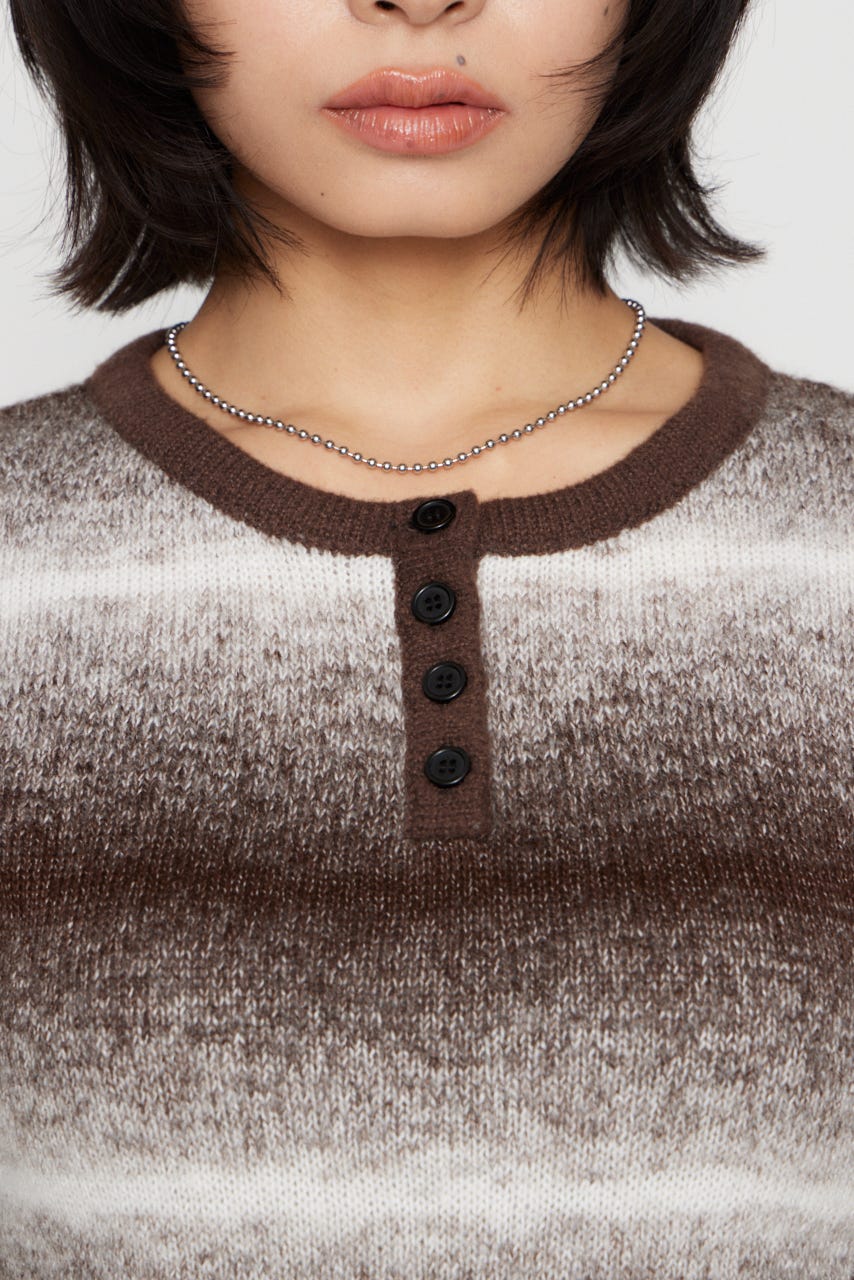 GRADATION COMPACT KNIT トップス BRN FREE