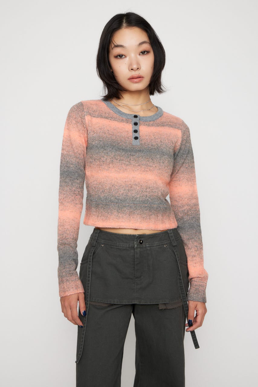 GRADATION COMPACT KNIT トップス PNK FREE