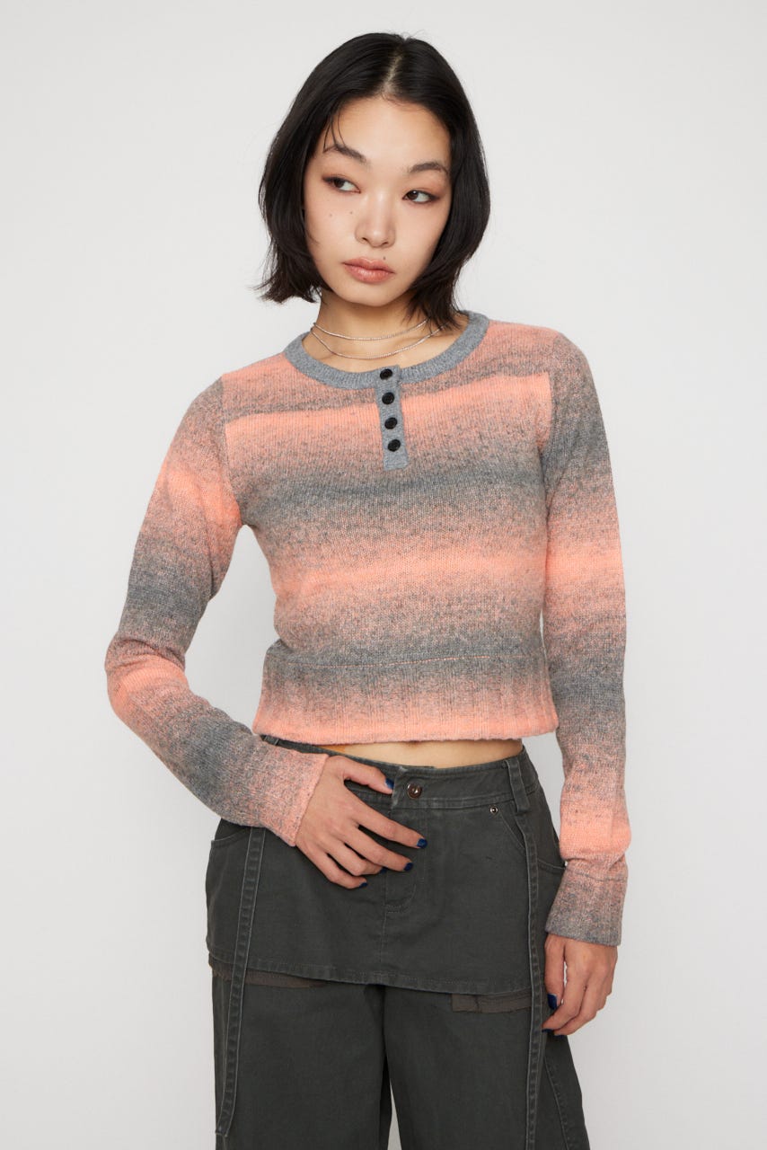 GRADATION COMPACT KNIT トップス PNK FREE
