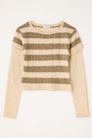 BORDER LAYERED LIKE トップス