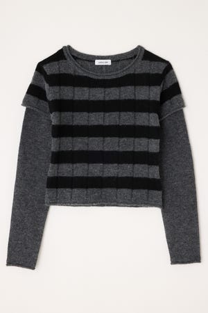 BORDER LAYERED LIKE トップス