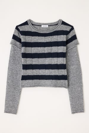 BORDER LAYERED LIKE トップス