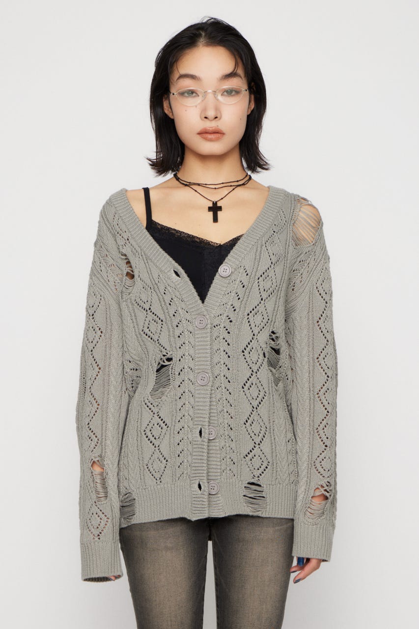 LOW GAUGE  CRASH OVER カーディガン GRY FREE