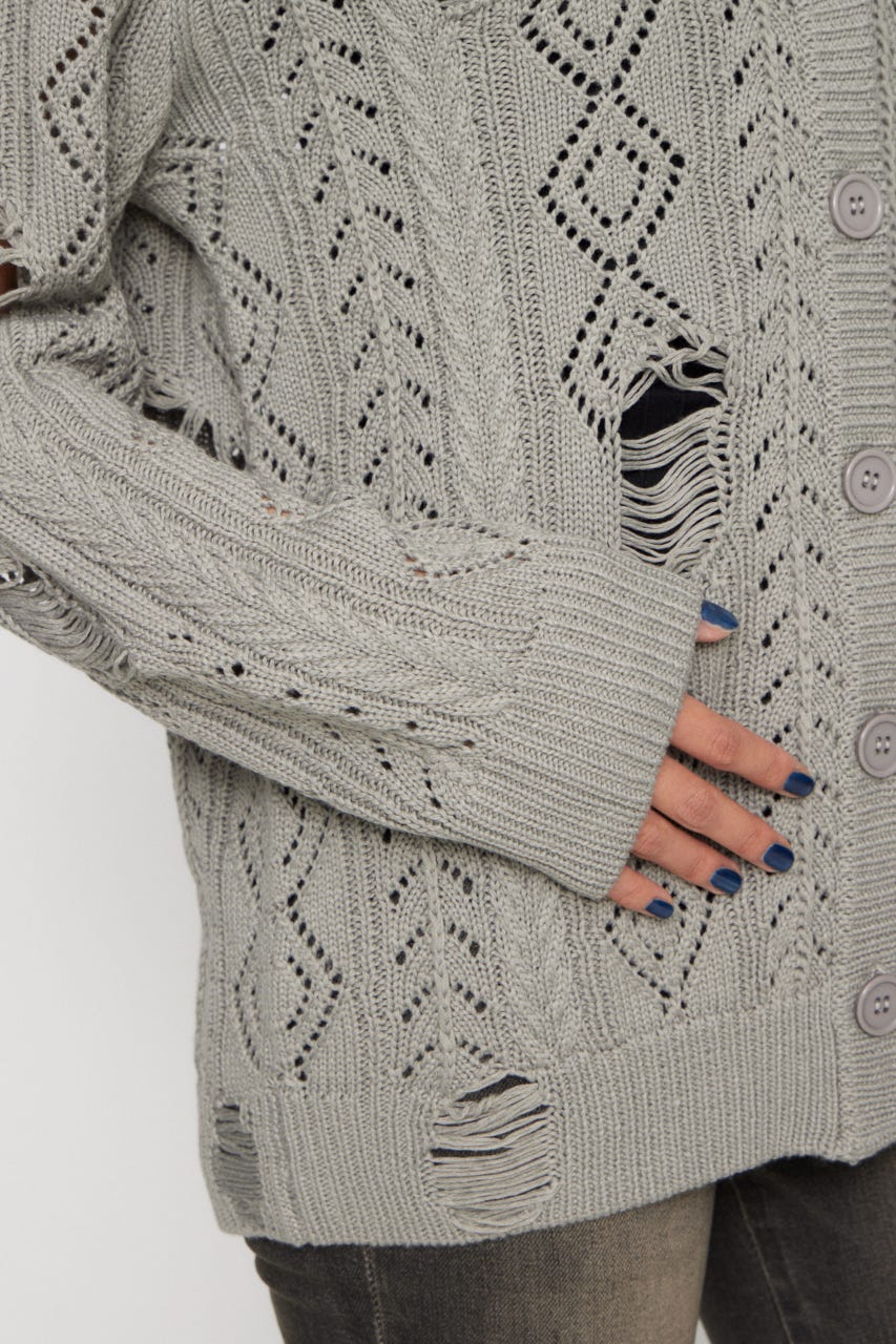 LOW GAUGE  CRASH OVER カーディガン GRY FREE