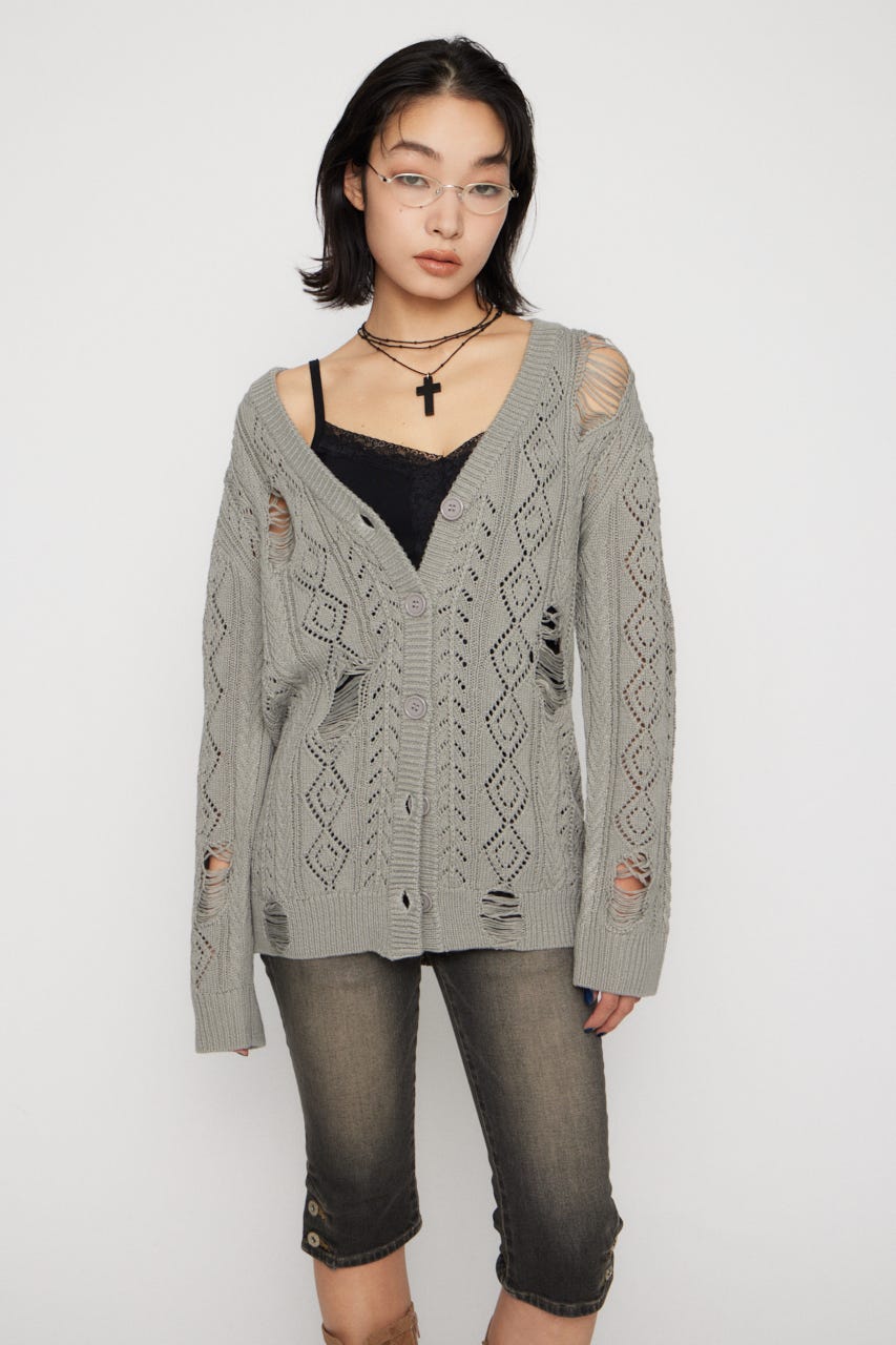 LOW GAUGE  CRASH OVER カーディガン GRY FREE