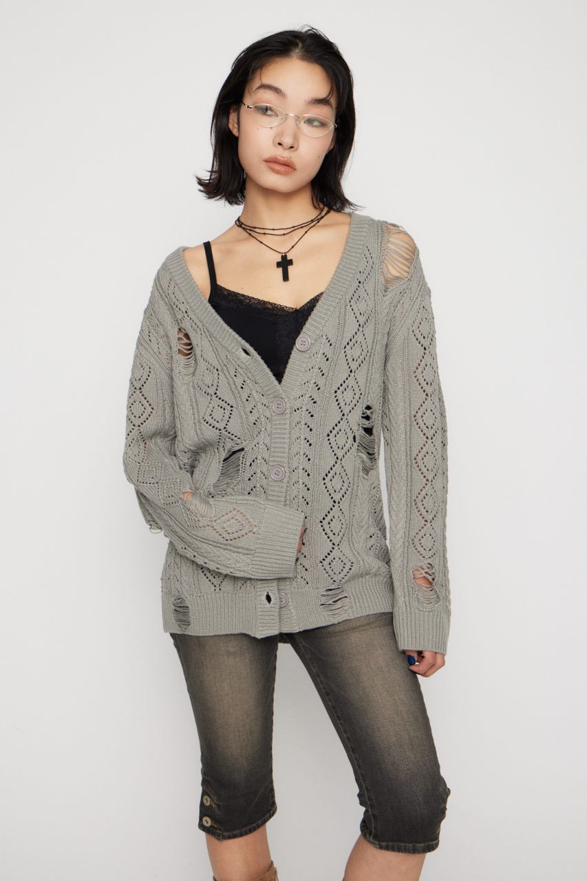 LOW GAUGE  CRASH OVER カーディガン GRY FREE