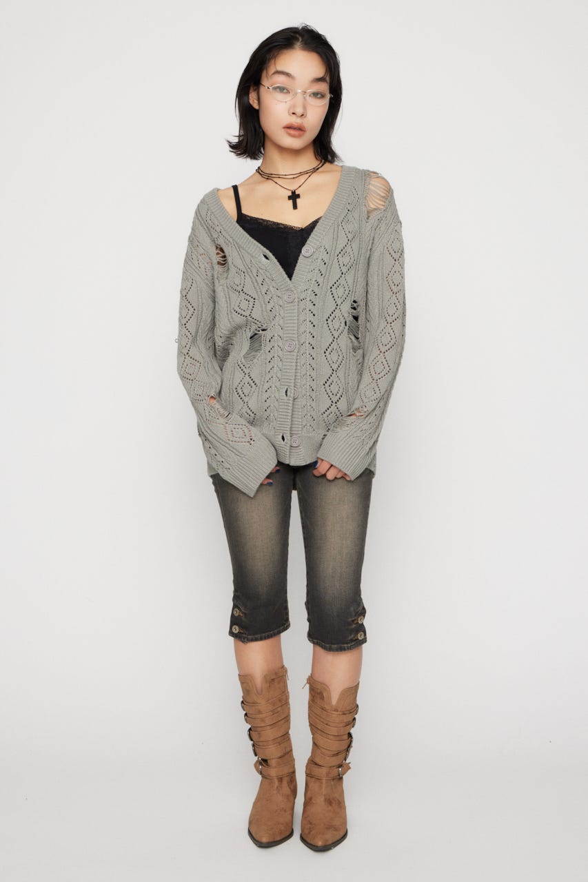 LOW GAUGE  CRASH OVER カーディガン GRY FREE