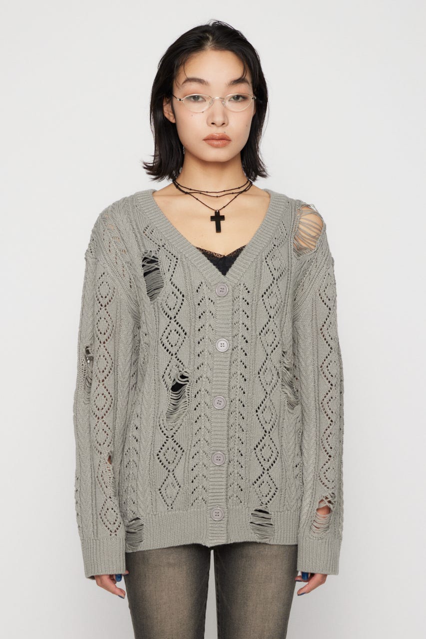 LOW GAUGE  CRASH OVER カーディガン GRY FREE