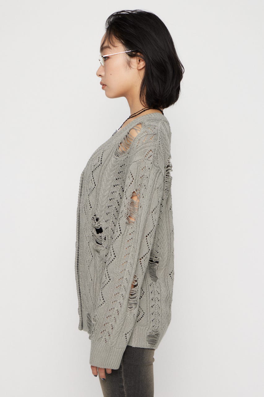 LOW GAUGE  CRASH OVER カーディガン GRY FREE