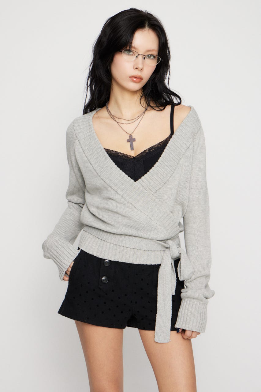CACHECOEUR LIKE KNIT トップス GRY FREE