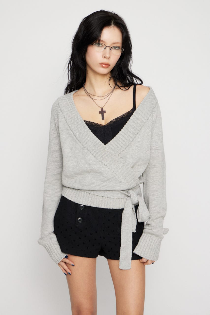 CACHECOEUR LIKE KNIT トップス GRY FREE