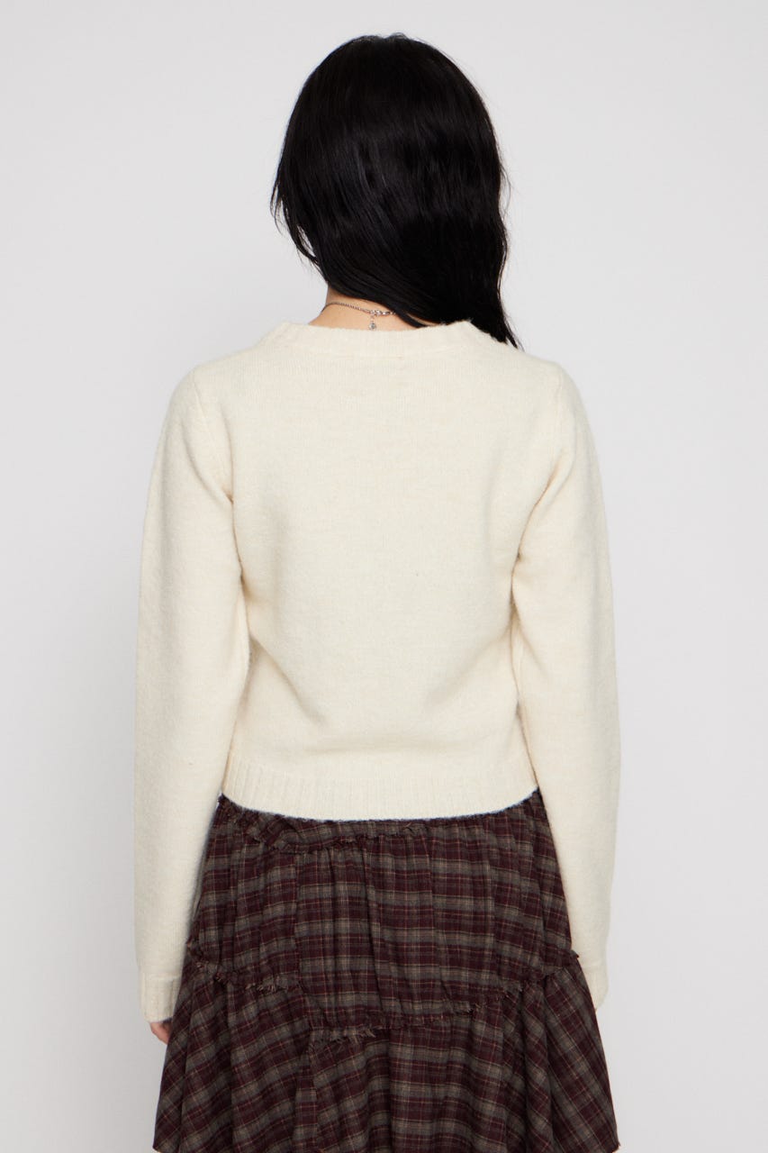 LETTERING JACQUARD KNIT トップス IVOY FREE