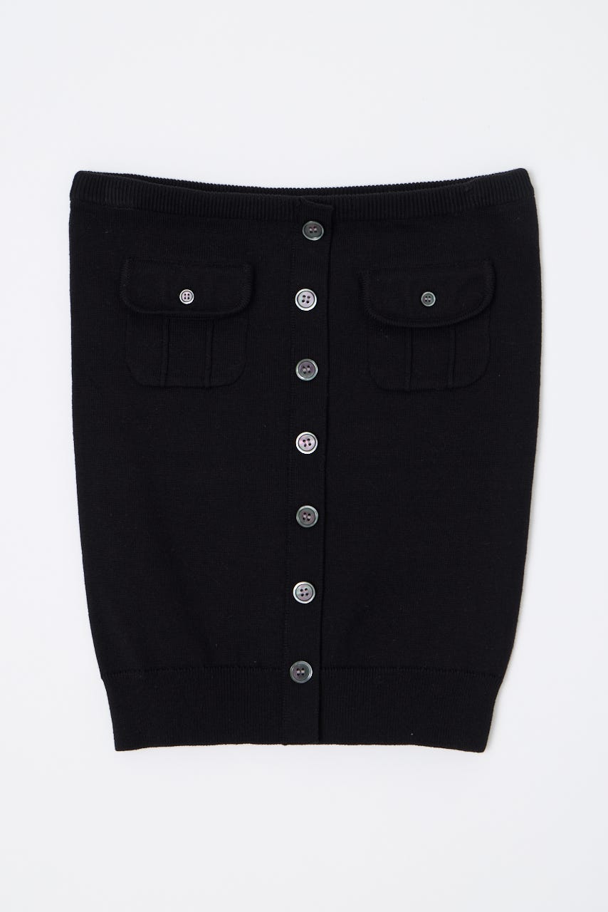 FRONT BUTTON BARE トップス BLK FREE