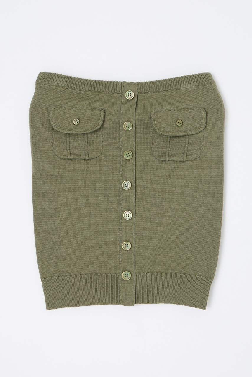 FRONT BUTTON BARE トップス KHA FREE