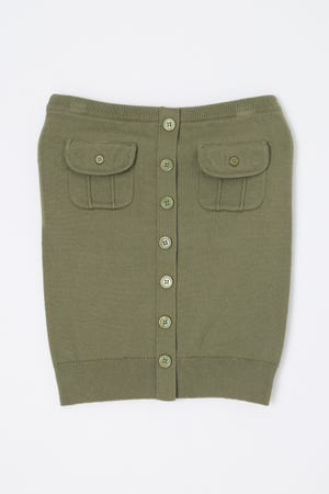 FRONT BUTTON BARE トップス