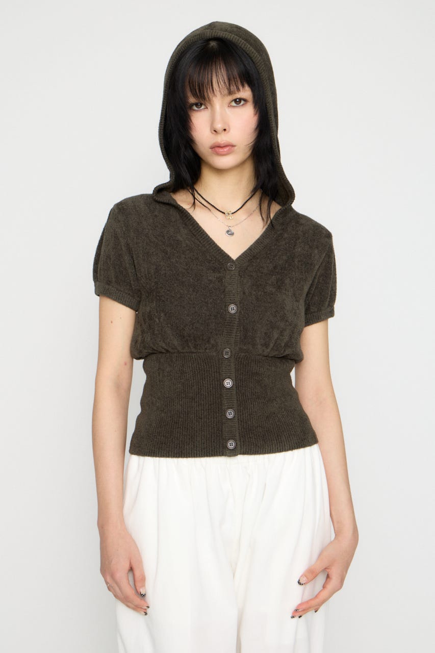 PUFF SLEEVE HOODIE トップス C.GRY FREE