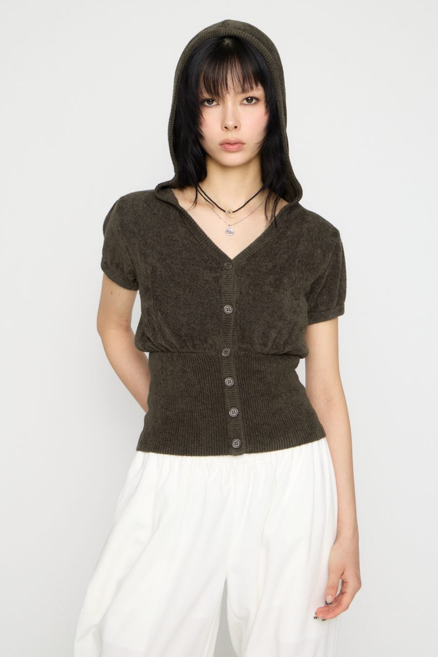 PUFF SLEEVE HOODIE トップス C.GRY FREE