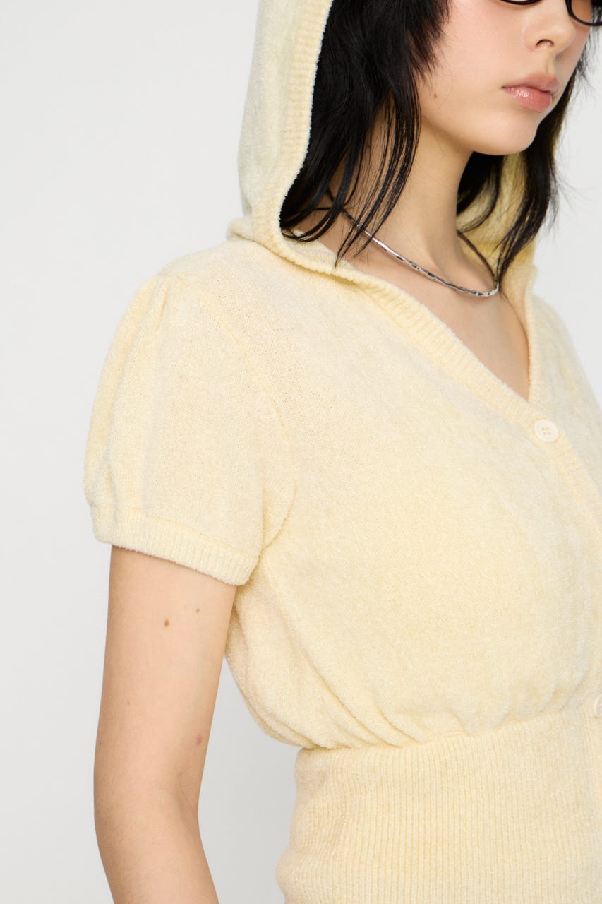 PUFF SLEEVE HOODIE トップス O/WHT FREE